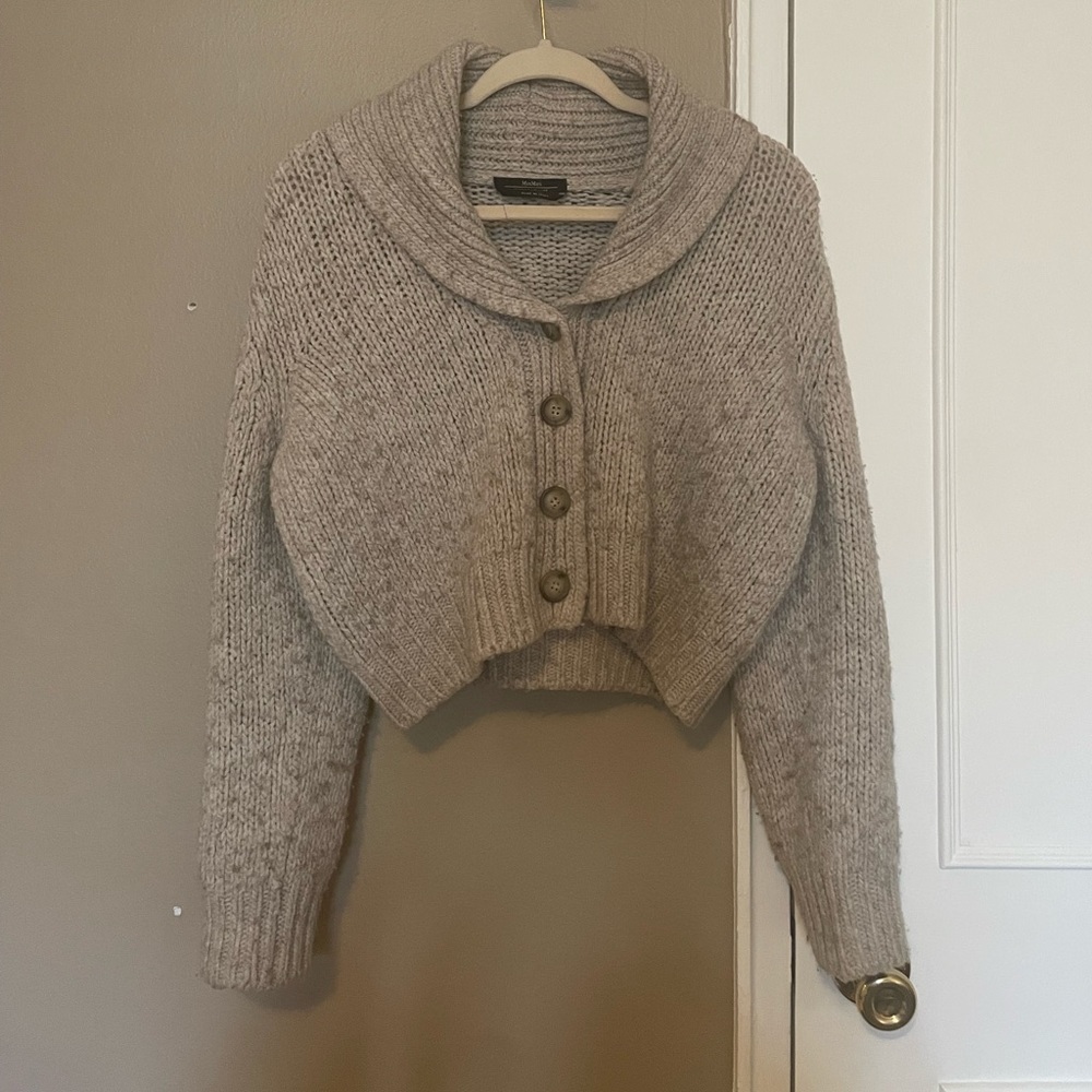 Max Mara Weekend Line Cropped Wool Blend Sweater Made in Italy M
